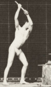 Plate 378 Blacksmith, hammering on anvil with two hands — figure reference